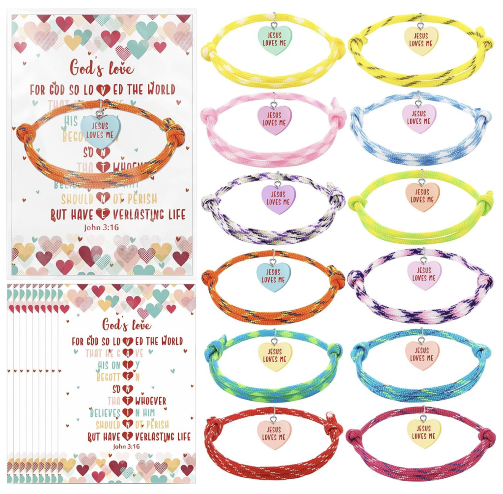 24-set of “Jesus Loves Me” Heart Bracelets!